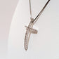 14k White gold cross with zirkons