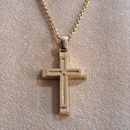 14K Yellow Gold Cross ( I )