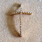 14k Yellow Gold Cross (curved) with zirkons
