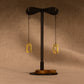Gold ans black plated rectangle silver earrings