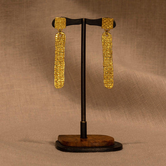"Path"! Gold plated  silver earrings