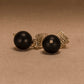 Silver earrings with onyx