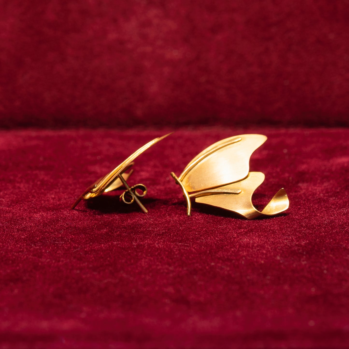 Handmade 18K Gold earrings- butterflies