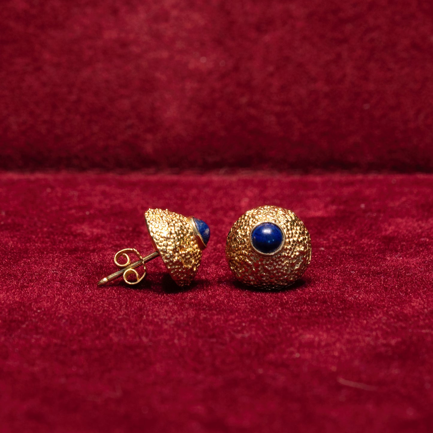 14Κ Gold earrings with lapis jazouli