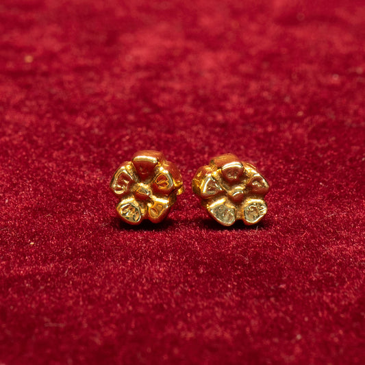 Χρυσά σκουλαρίκια 14Κ -μαργαρίτες.