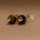 Silver earrings with tiger eye