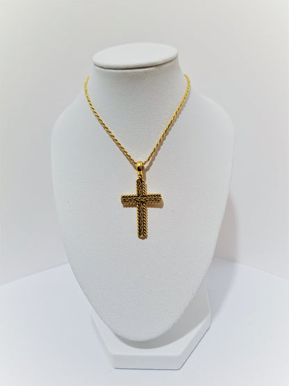 Handmade Byzantine  18K Yellow Gold Cross