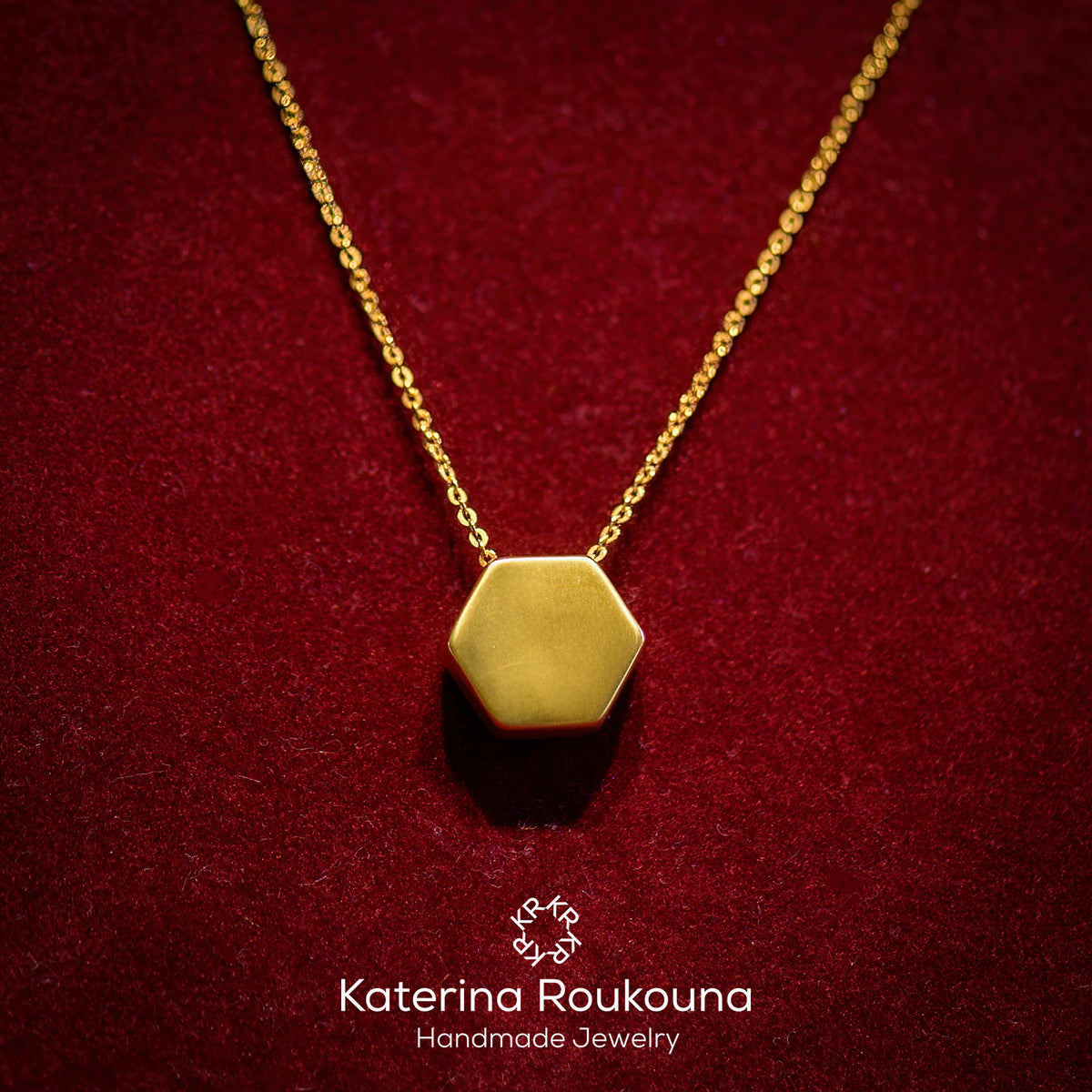 18K Gold polygon necklace - Katerina Roukouna