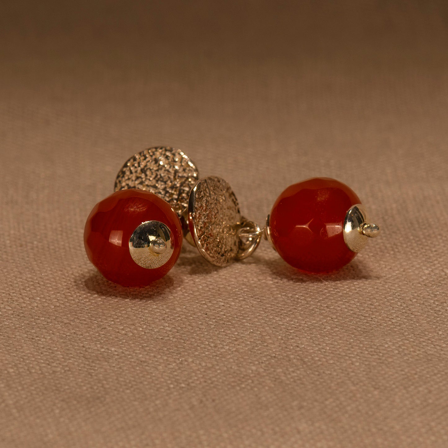 Sterling silver with cornelians earrings