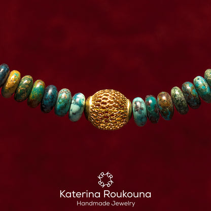 Turquoise and 18k Gold necklace