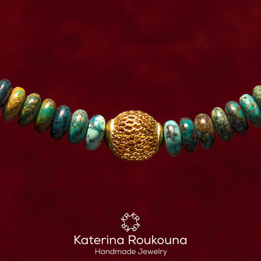 Turquoise and 18k Gold necklace