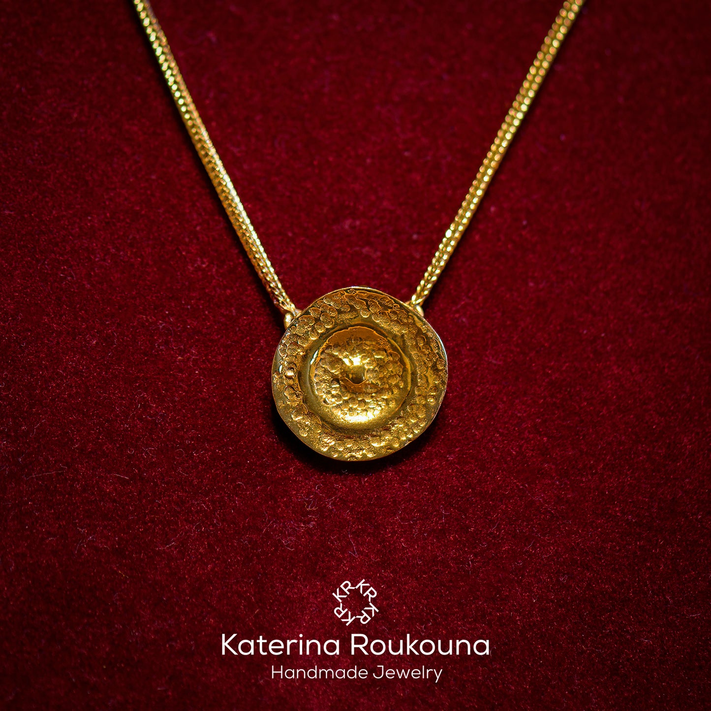 14k Gold  Greek ancient design necklace