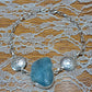 Handmade sterling silver bracelet with aquamarine