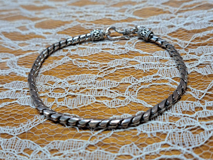 Handamde sterling silver antique bracelet- chain