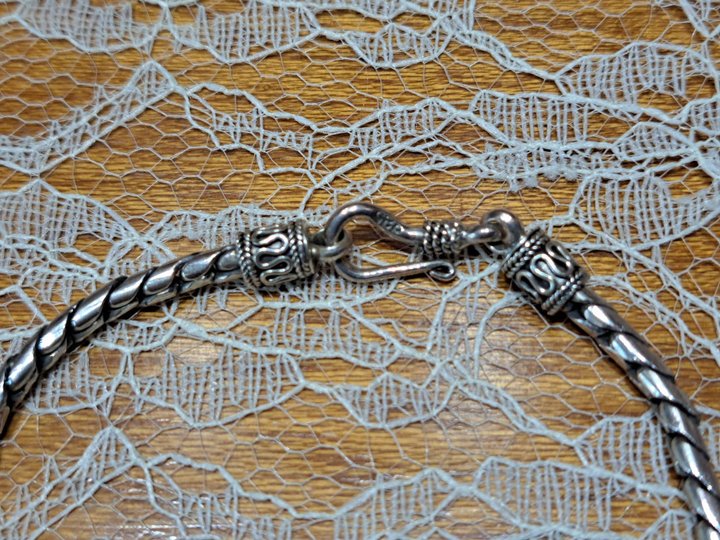 Handamde sterling silver antique bracelet- chain