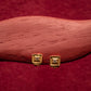 18Κ Gold  square earrings with diamonds