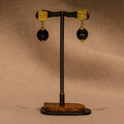 Gold plated silver earrings with sunstones