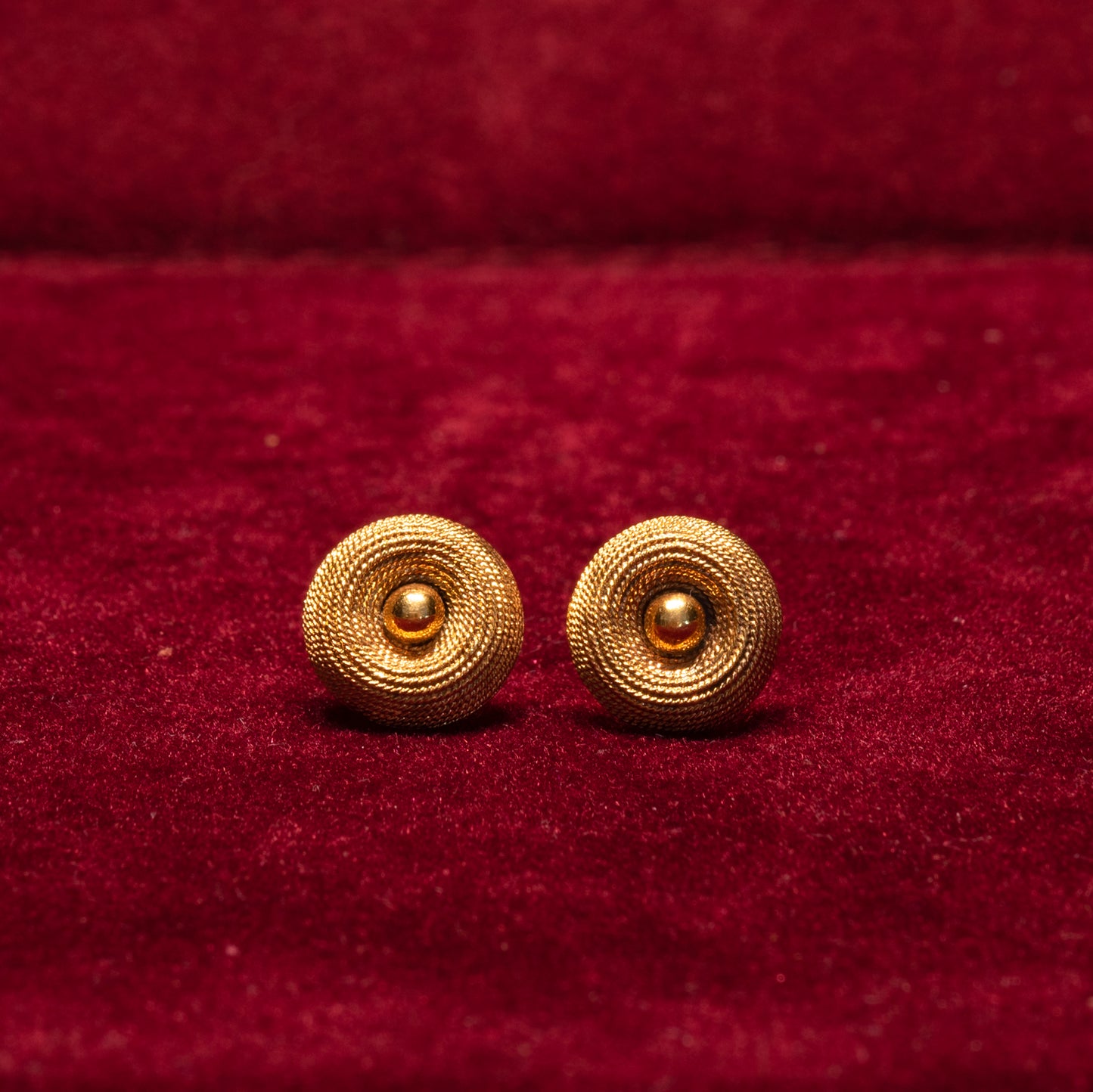 14K Gold handmade stud earrings