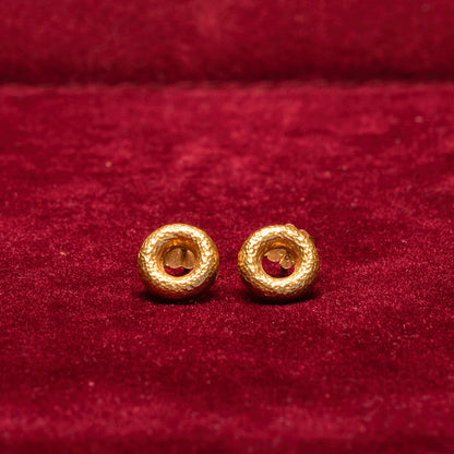 18K Gold stud earrings-circles