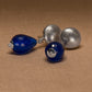 Silver earrings with blue oval agates (II)