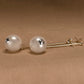 Silver earrings with white shellpearls.