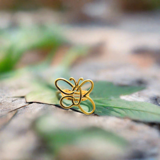 Butterfly goldplated siver ring