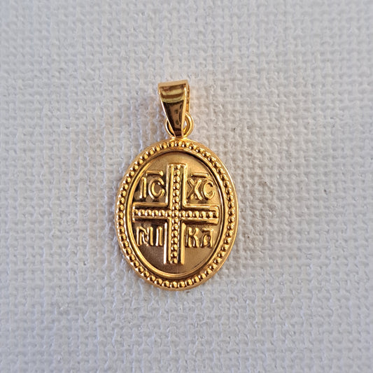 9K gold Constantine oval coin