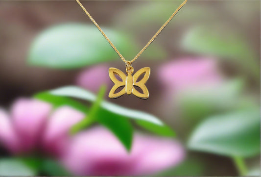 A  gold plated silver butterfly  with a chain