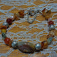 Bracelet with sterling silver elements agates, cornelians and fluorites
