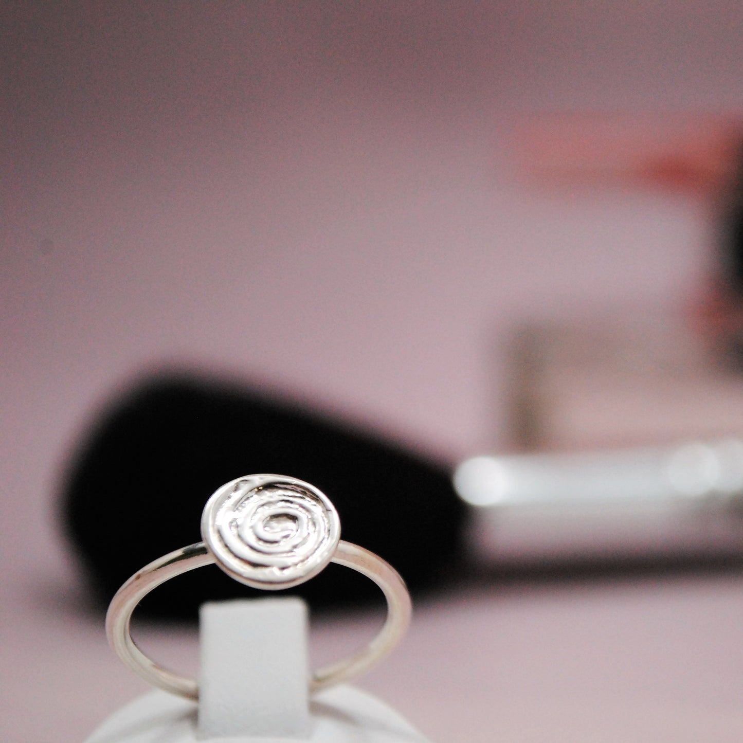 Small spiral sterling silver ring