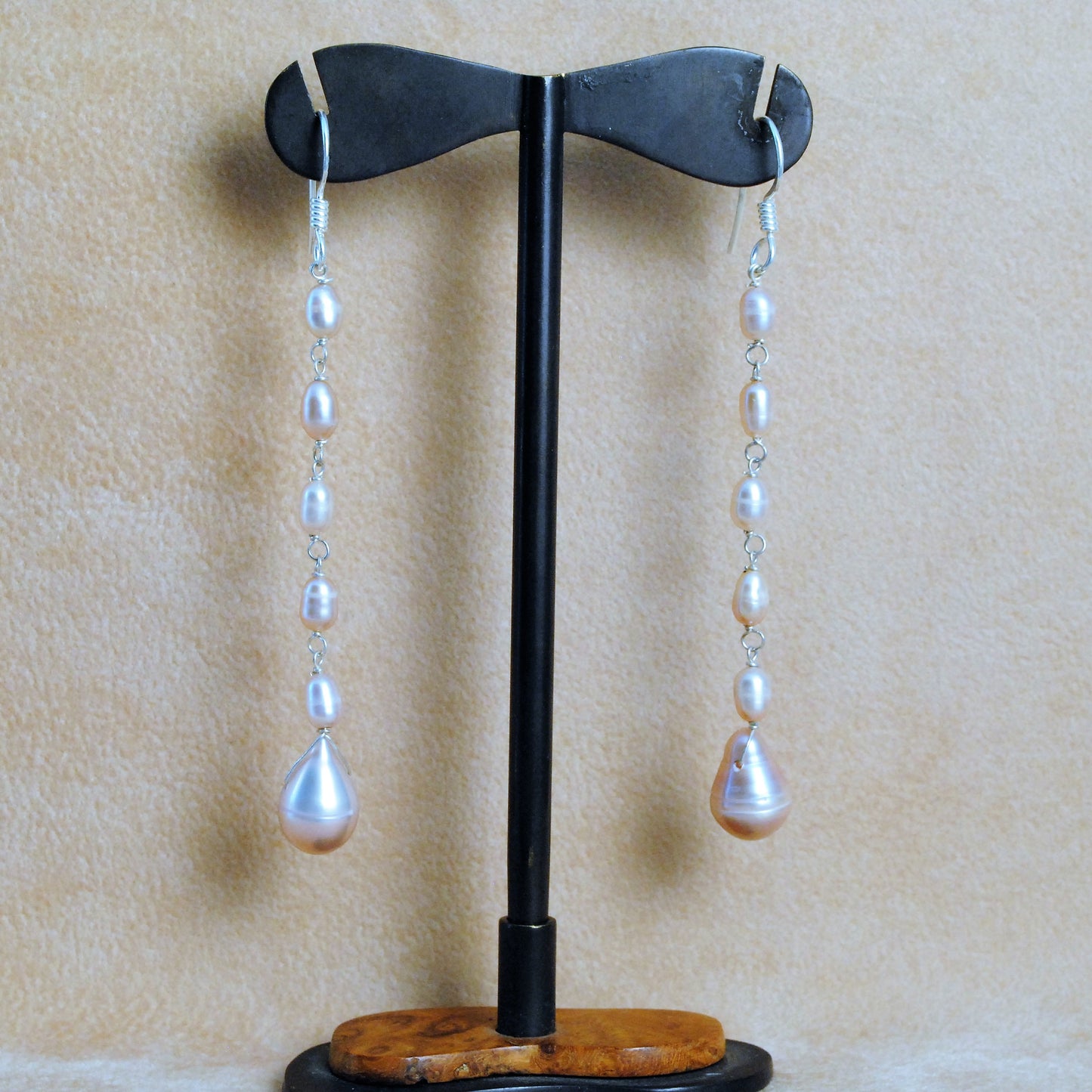 Pearls sterling silver earrings