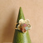 14Κ Gold flower Ring with tourmalines