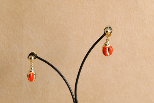 18K ladybirds earrings