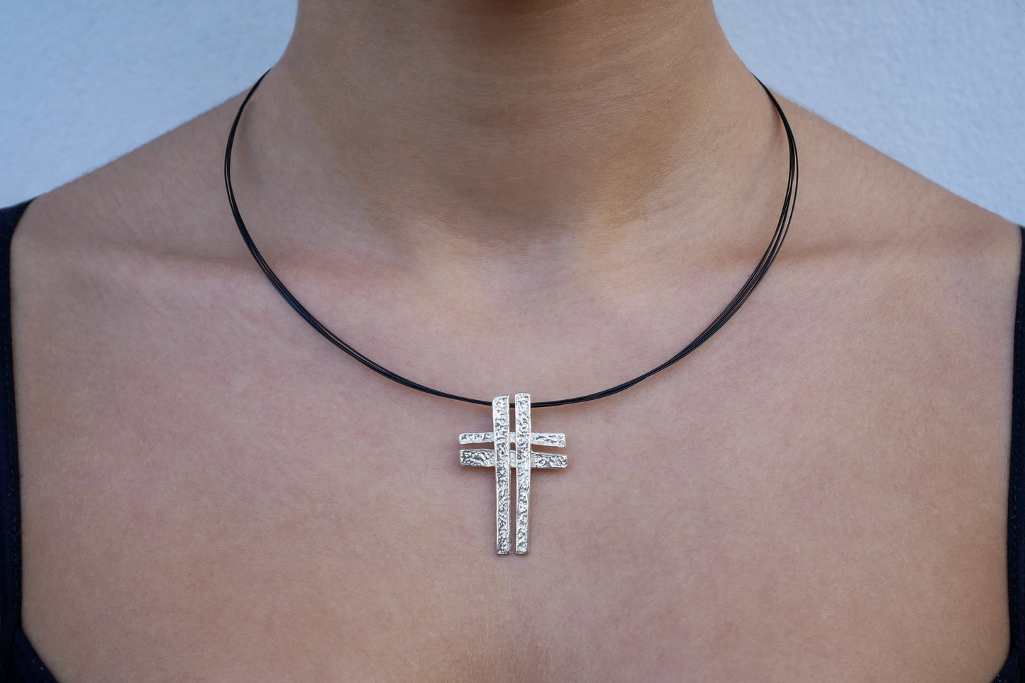 Double Designed Cross (Silver) - Katerina Roukouna