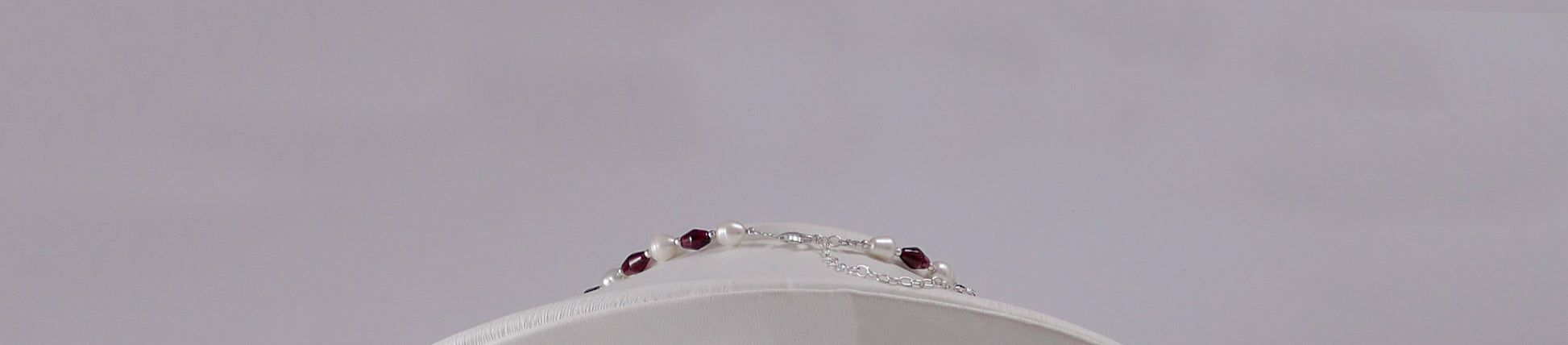 Drop Shaped Garnets, Pearls, and Melted Silver Necklace - Katerina Roukouna
