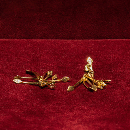 14k Gold earrings with zirkons