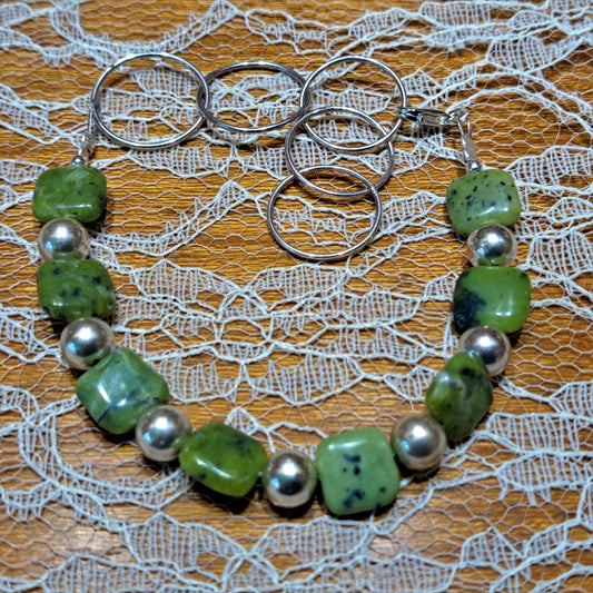 Handmade  sterling silver bracelet with jade