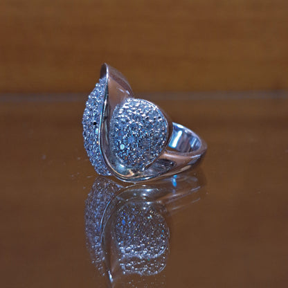 Heart sterling silver ring with zirkons
