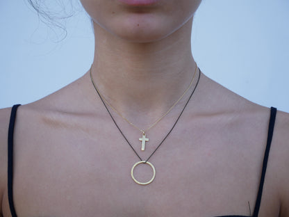 Thin Gold Plated Cross - Katerina Roukouna