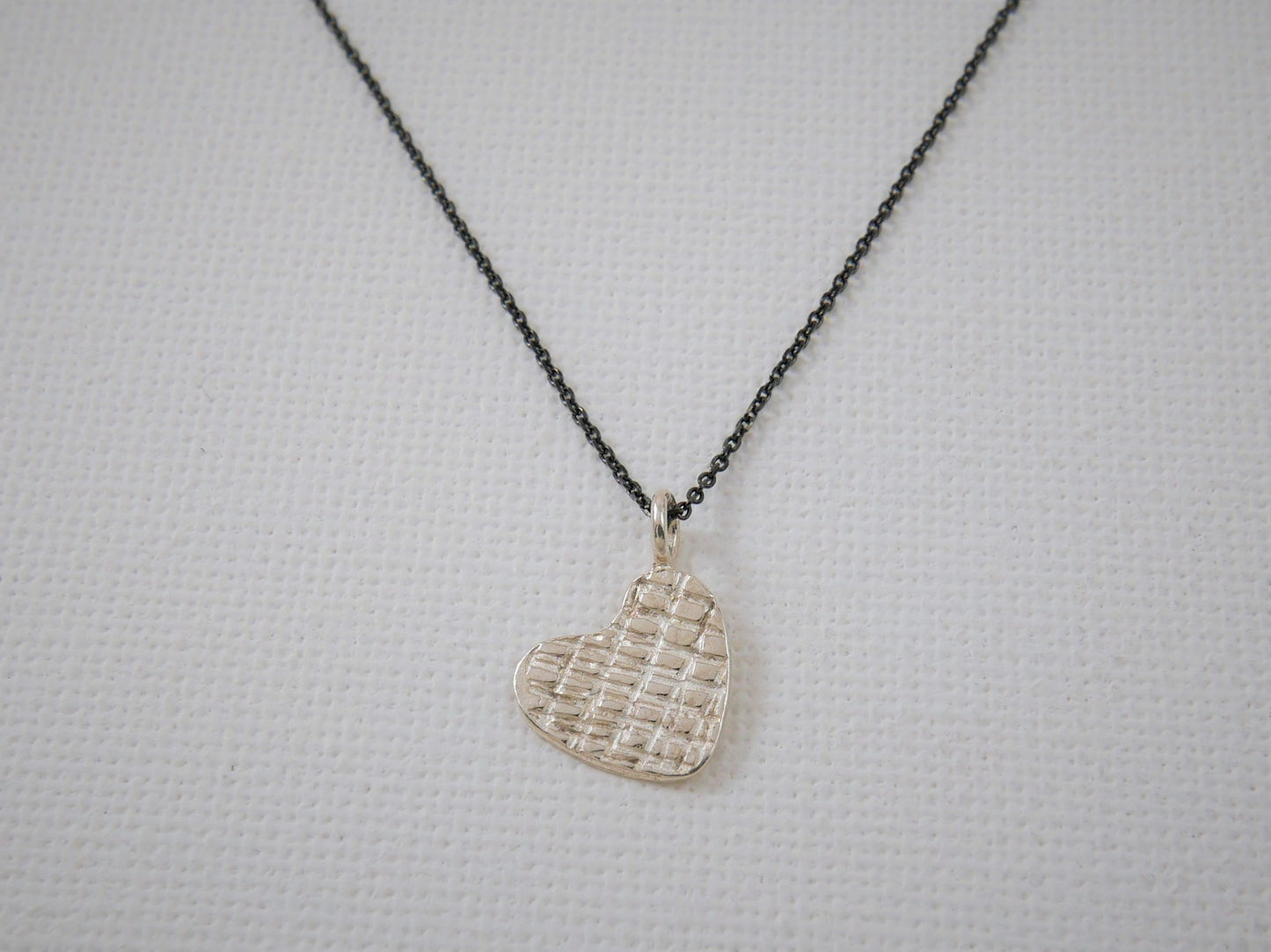 Textured Heart Necklace - Katerina Roukouna
