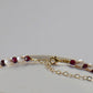 Pearls, Garnets, Mother of Pearl & Gold Plated Silver Necklace - Katerina Roukouna