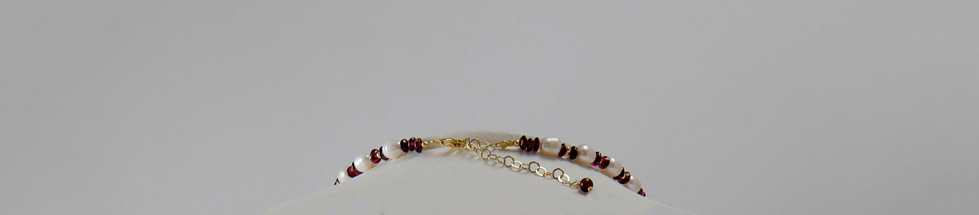 Garnets, Pearls & Gold Plated Silver Necklace - Katerina Roukouna
