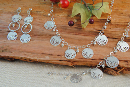 Sterling silver necklace-moons