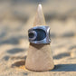 Handmade silver ring with black patina