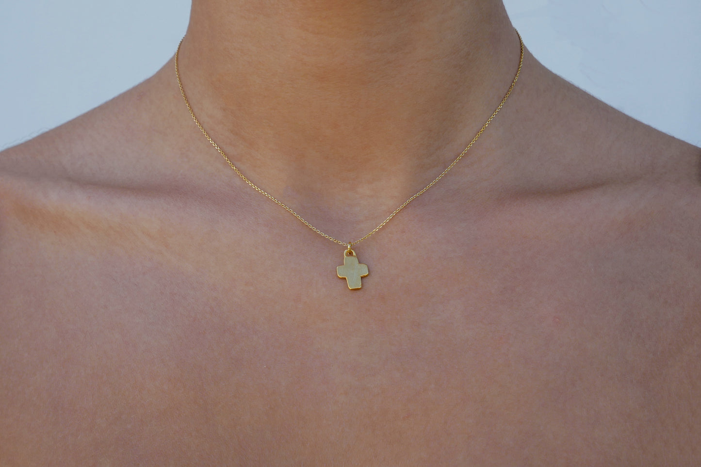 Tiny Gold Plated Cross - Katerina Roukouna