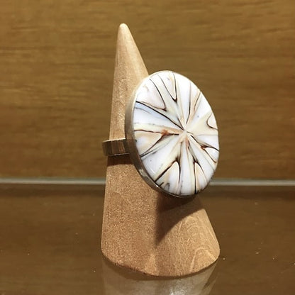 White coral silver ring