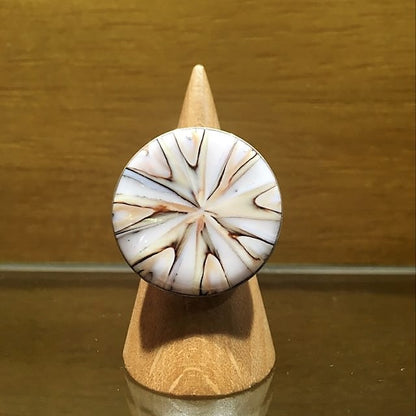 White coral silver ring
