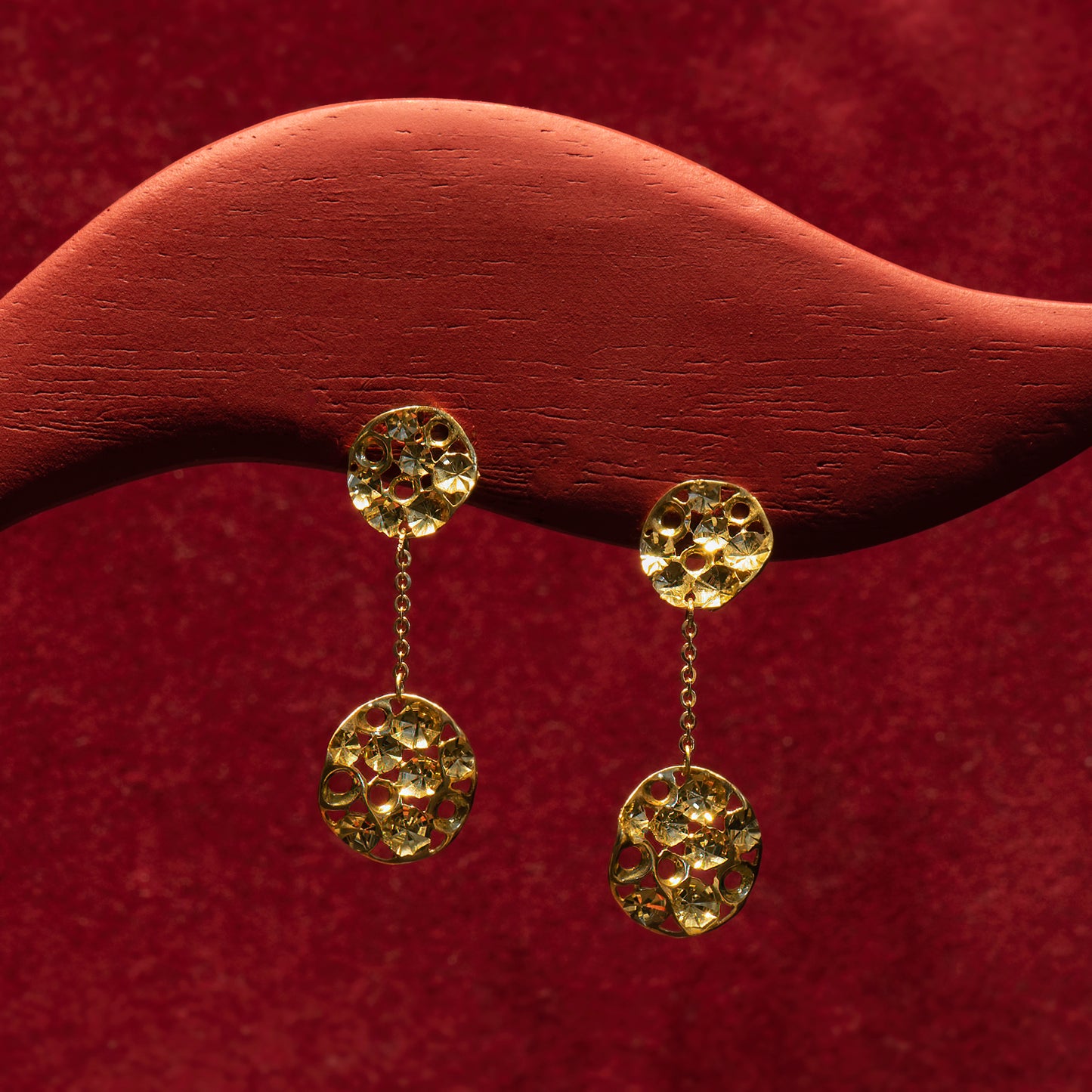 18k Gold handmade shiny earrings